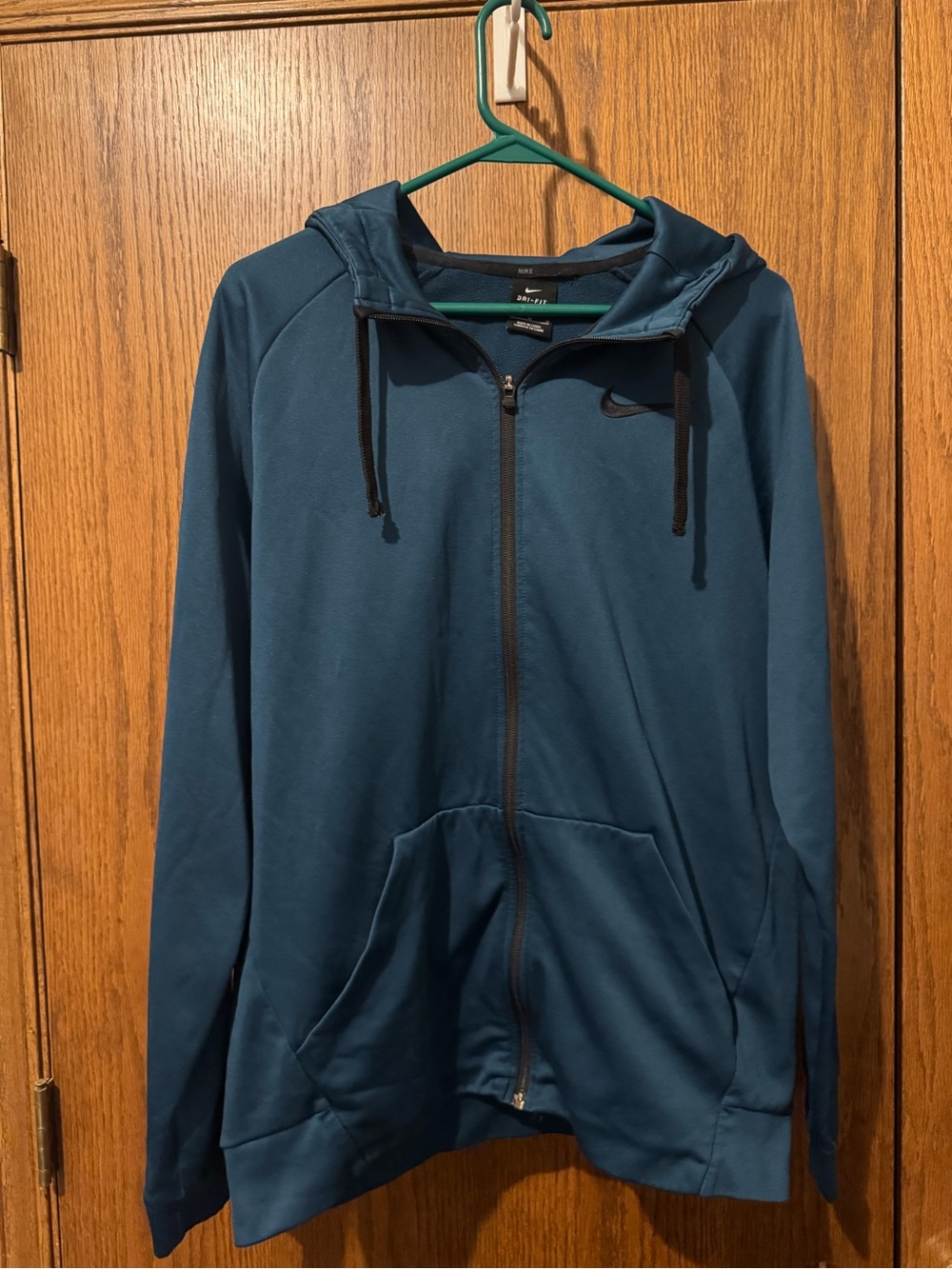Nike Dark Teal Full-Zip Hoodie with Black Accents